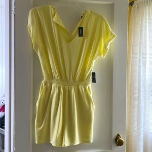 Yellow Express romper size small brand new with tags